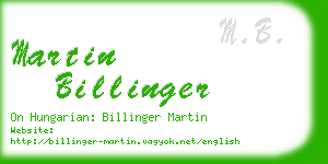 martin billinger business card